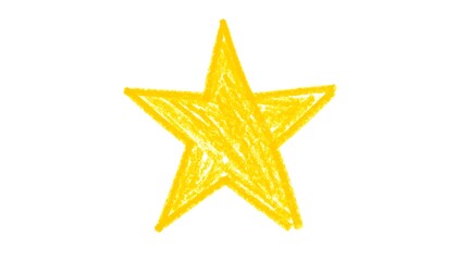 Childlike yellow star drawing