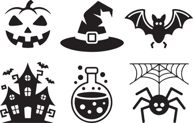 Witch Hat Bat Potion Icons

