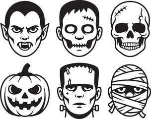 Obraz premium Vampire Zombie Skull Icons
