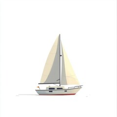 Beige Sailboat on Calm Water