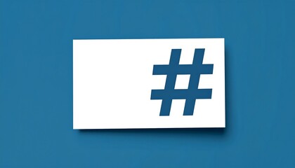 Fototapeta premium A white card with a dark-blue hashtag symbol