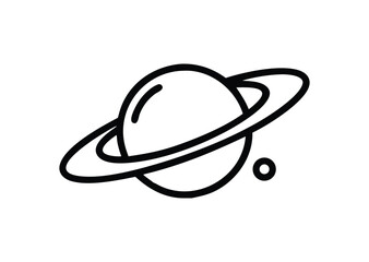 Saturn line art Vector Illustration
