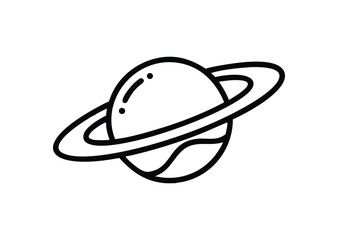 Saturn line art Vector Illustration