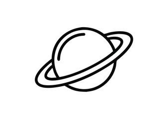 Saturn line art Vector Illustration