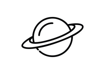 Saturn line art Vector Illustration