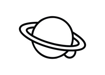Saturn line art Vector Illustration