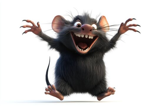 Tasmanian devil spinning 3d render cartoon character on white background