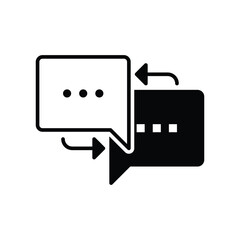 Courses Language Speak Glyph Style Icon Solid Black Silhouette Online Education