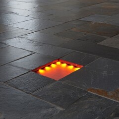 Dark stone floor with glowing inset