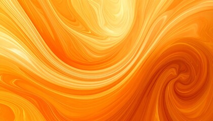 鮮やかなオレンジの渦と流れが美しいマーブル模様の抽象アート背景