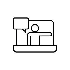 Lecturer Online Lecture Presentation Outline Icon Online Education