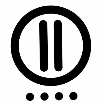 Pause Button Icon with Loading Dots: Media Player Interface