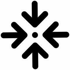 Collapse or Compress Icon: Arrows Pointing Inward Symbol