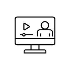 Lesson Online Tutorial Outline Icon Online Education