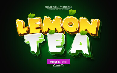 Fresh Lemon Tea Nature 3D Text Effect Editable