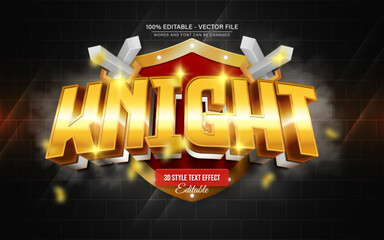 Golden Knight Dashing Luxury Editable 3D Text Effect