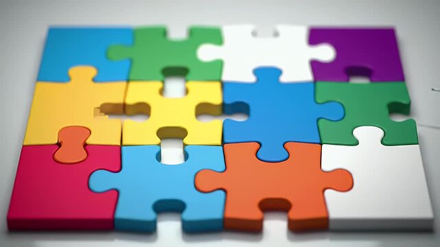 Colorful puzzle piece solution