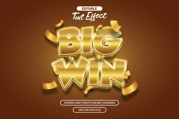 Big win editable text effect with gold text style