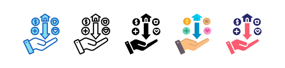 Ngo Multiple Style Icon Set Collection.  