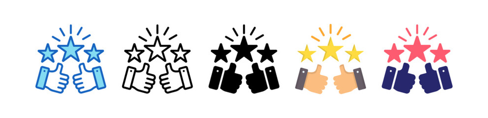 Satisfaction Multiple Style Icon Set Collection.  