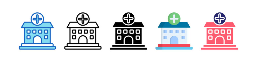 Hospital Multiple Style Icon Set Collection.  
