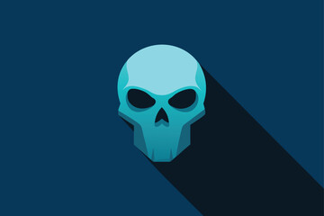 Pumpkin with menacing face casting shadow vector illustration