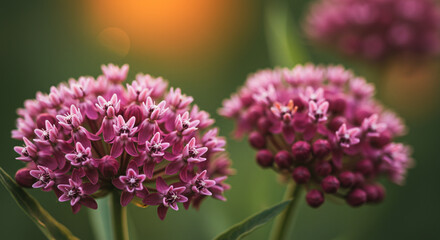 Obraz premium Sunlit swamp milkweed petals in soft dreamlike composition