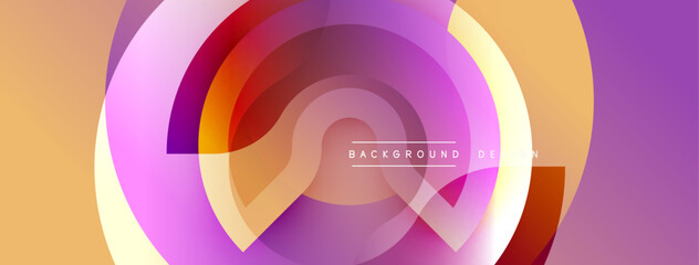 Abstract fluid shapes, vibrant colors, layered design. Modern composition creates dynamic visual effect. Smooth gradients, soft curves.