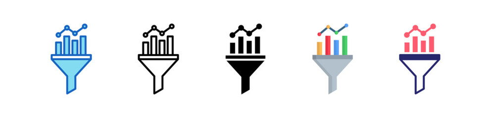 Funnel Multiple Style Icon Set Collection.  