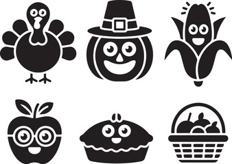 Fototapeta premium Cute Pumpkin Pie Clipart | Thanksgiving SVG
