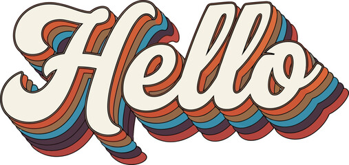 Groovy retro layered text effect with warm, inviting colors for a unique greeting