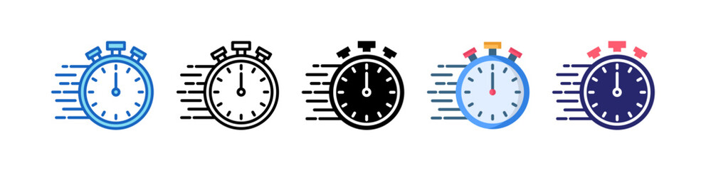 Urgent Multiple Style Icon Set Collection.  