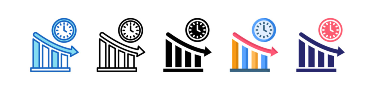 Decrease Multiple Style Icon Set Collection.  