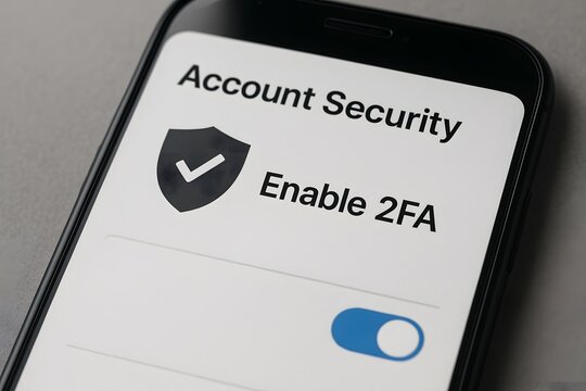 Enable two factor authentication on phone for account security and data protection online privacy now