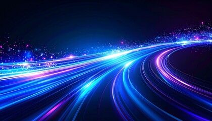 Abstract glowing light trails