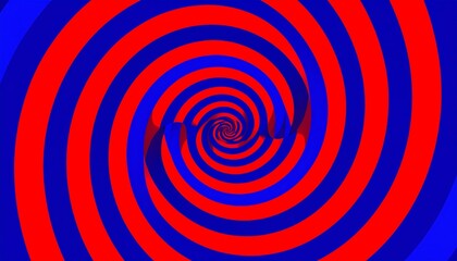 Abstract swirling spiral design in red and blue