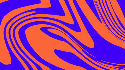Abstract wavy lines in orange and purple for modern poster 