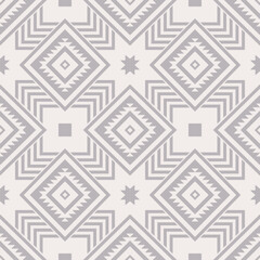Monochrome gray ethnic geometric pattern. Vector abstract geometric shape seamless pattern. Ethnic geometric pattern use for fabric, textile, home decoration elements, upholstery, wrapping paper, etc.
