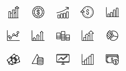 Financial growth charts and graphs business investment performance analysis and market trends data visualization