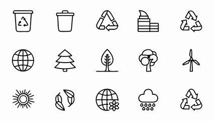 Ecology environment nature recycle renewable energy sustainability eco friendly icons vector set design