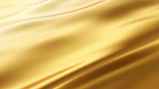 Golden smooth fabric texture with fluid gold gradient and smooth flowing folds creating warm elegant silk background effect