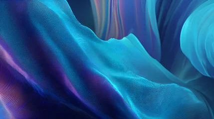 Papier peint photo Vagues fractales blue fractal glass gradient colorful wave blurred background, noise textured abstract transparent glass trendy wallpaper, for web, banner, fashion, technology Stock Illustration  © suldev