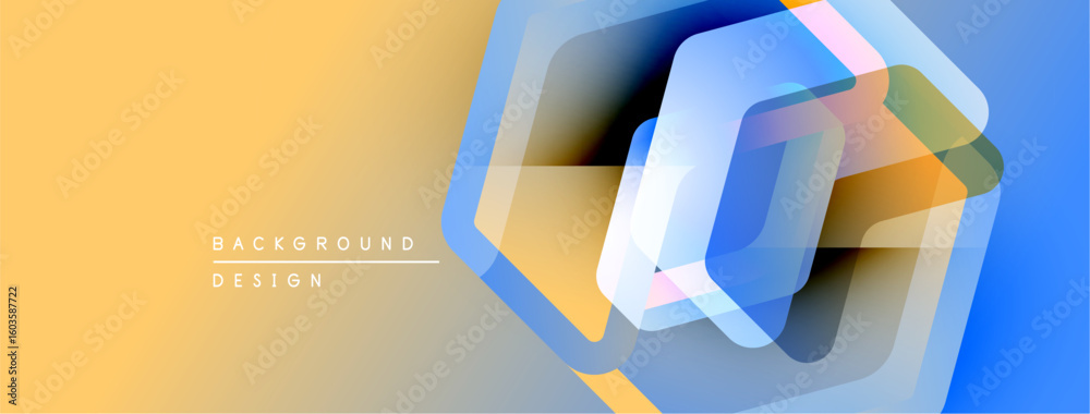 Aufkleber abstract geometric design. overlapping hexagons create dynamic visual effect. warm yellow blends int