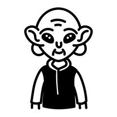 A sketchy style icon showing an alien leader
