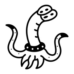 Fototapeta premium A doodle style icon showing a space monster 
