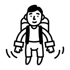 A hand drawn style icon of a thruster pack
