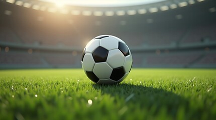Fototapeta premium Soccer ball, football. Banner composition