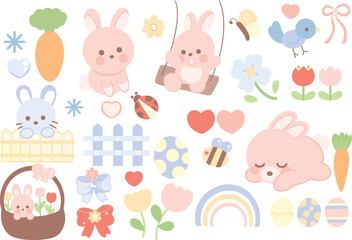 Fototapeta premium easter bunny clip art set