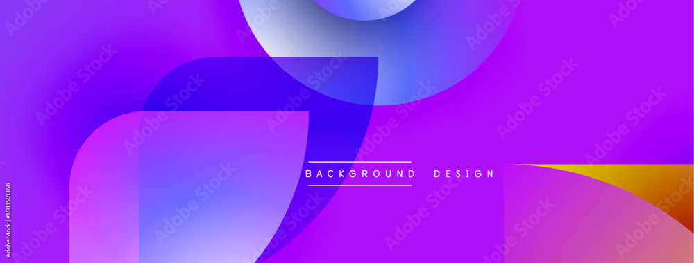Poster abstract fluid shapes blend vibrant purple, blue hues. modern design features text background design