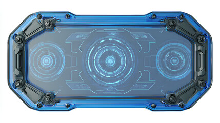 blue scifi hud display element isolated on white Stock Illustration